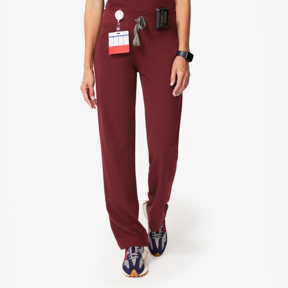 XS M Figs Burgundy Livingston Basic Scrub Pants
